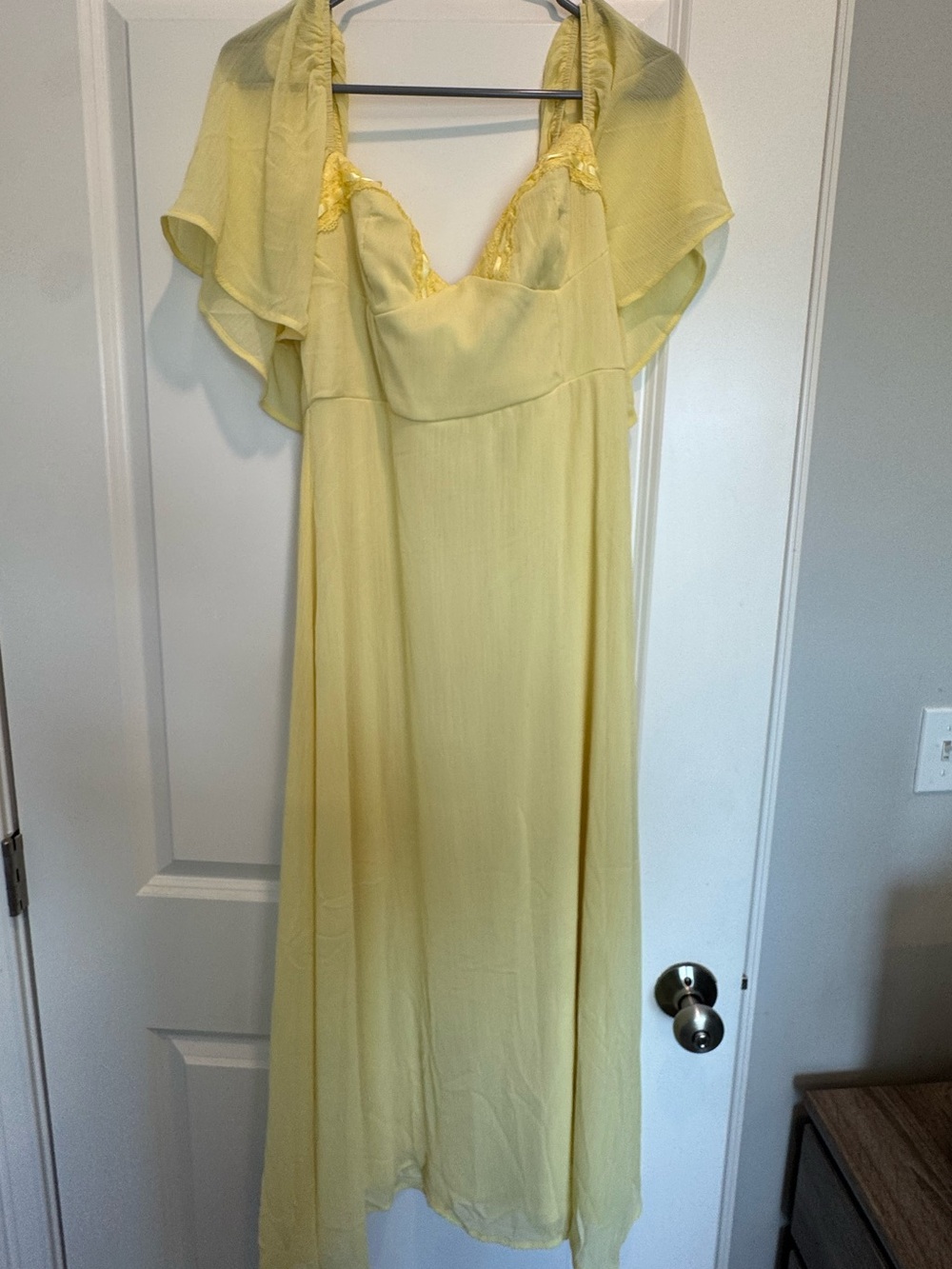 Lulu's Yellow Maxi Slip Dress with Sheer Bolero